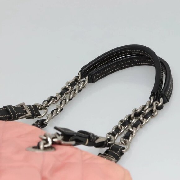 PRADA Chain Shoulder Bag Nylon Pink Silver Auth 125615 - Picture 9 of 16